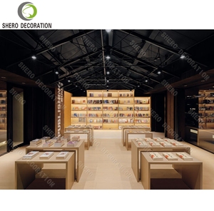 Customized Bookstore Furniture Retail Display Counter <b>Wooden</b> Display Cabinet With Light Book Store Fixture Bookstore Bookshelves - Product Image 4