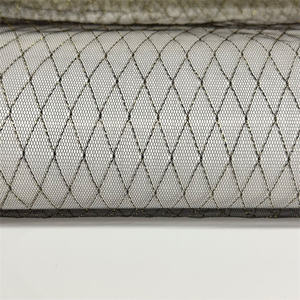 Exquisita Tela de Tul Transparente con Patrón Prismático Metálico Dorado para Trajes de Baño y Vestimenta de Novia - Product Image 5