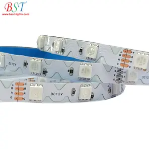 ไฟเส้น LED แบบยืดหยุ่น S-Type 12โวลต์,ไฟเทป LED แบบดัดได้ความสว่างสูง5050 RGB 48 LEDs/M