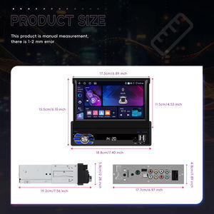 วิทยุติดรถยนต์ระบบแอนดรอยด์ขนาด 7 นิ้ว Podofo 1 Din แบบพับเก็บได้ หน่วยความจำ 4+64GB หน้าจอสัมผัส รองรับ Wireless CarPlay Android Auto บลูทูธ WIFI GPS USB - Product Image 5