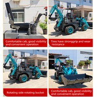 Mini Loader Diesel 2,5 Ton 4-in-1 4X4 dengan Bucket, Backhoe, Excavator, Wheel Loader, Mesin, Gearbox, Garansi 1 Tahun, Efisiensi Tinggi