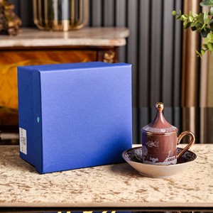 Elegant European Porcelain Lidded Coffee Mug And Saucer Set With Golden Border Luxury <b>Afternoon</b> <b>Tea</b> Tableware For Home <b>Decor</b> - Product Image 2