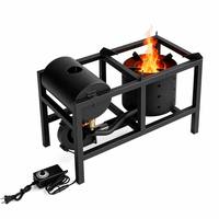 Calentador de Aceite Usado Multicombustible, Combustión sin Humo, Llama Ajustable, Soplador de Aire Forzado, Estufa de Cocina Portátil para Interiores y Exteriores