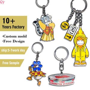 QQ OEM/ODM Manufacturer Keychain Made Custom Logo Soft 2D 3D <b>Metal</b> Keyring House Shaped Custom Made <b>Key</b> <b>Chain</b> - Product Image 5