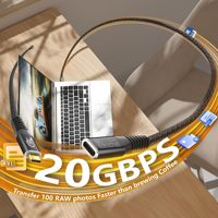 Câble de charge rapide USB4.0 Type-C mâle vers Type-C femelle Syong 8K60Hz, tressage en nylon, compatibilité Thunderbolt