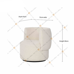 Sofá de tela moderno BILIDO, silla de cordero, sofá giratorio individual de terciopelo, sillón de ocio Simple para sala de estar - Product Image 6