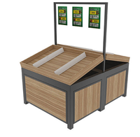 Étagère de supermarché en bois légère double face pour l'affichage en détail des fruits et légumes