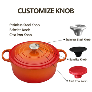 Bán buôn 3.5qt không dính bánh mì đồ nấu nướng tráng men Hà Lan lò gang men nấu ăn nồi men đúc sắt soong chậu - Product Image 2