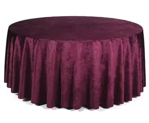 Toalha de mesa redonda de veludo popular mais vendida online para decoração de casamento