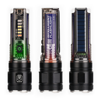 Potente Linterna Láser Blanca, 7 Modos, Zoom Ajustable, Recargable, LED de Alta Potencia, Aleación de Aluminio, Camping, IP44, 1200 Lúmenes