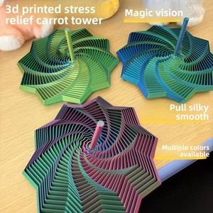 Jouet éducatif pour jeunes en plastique imprimé en 3D, Illusion d'optique, Tour de radis polygonale pliable, Anti-stress, Ornement de bureau en spirale - Product Image 2
