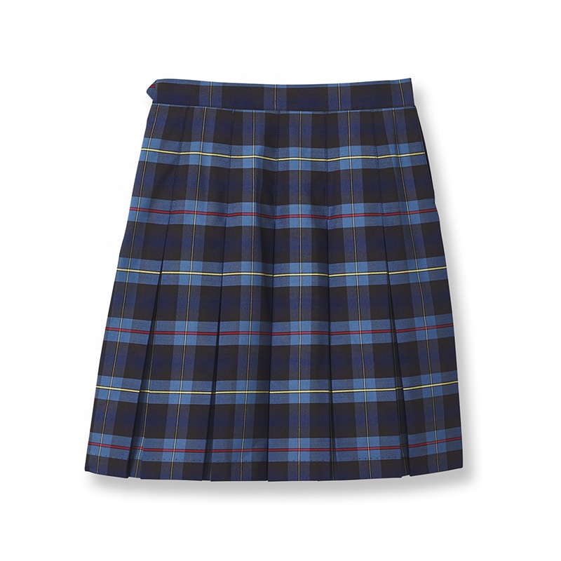 Royal Blue Skirt Blue/white Tartan Pleated School-girl Style Mini