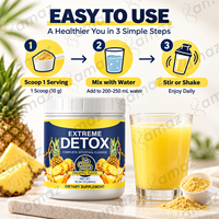 Poudre Détox Extrême Marque Blanche OEM Saveur Ananas Fibres Végétales Probiotiques Nettoyage Botanique Complément Bien-être Digestif