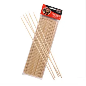 Bastão de bambu para churrasco, espeto de bambu cor natural descartável