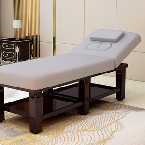 Table de soin fixe de luxe haut de gamme pour salon et spa, avec structure en bois - Product Image 5