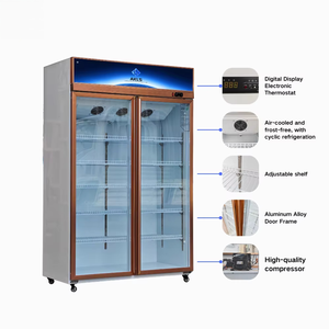 Refrigerador Comercial de 800L con Vitrina y 2 Puertas de Vidrio, Equipo de Refrigeración de Bebidas para Uso en Tiendas, Apto para S - Product Image 4