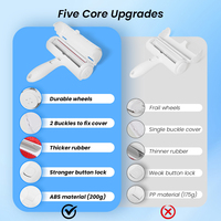 Brosse auto-nettoyante réutilisable pour poils de chien et de chat avec logo personnalisé, rouleau anti-poils pour animaux de compagnie, brosse de nettoyage pour animaux