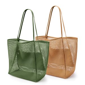 <strong>Large</strong> Capacity Daily Use Neutral Color Multi-pocket <strong>Beach</strong> Mesh <strong>Bag</strong> - Product Image 1
