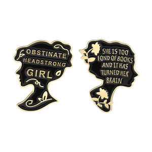 Par negro Chica obstinada Orgullo Prejuicio TV Película Personaje Oro Metal Aniversario Broche Orgullo Prejuicio Ficción Celebridad - Product Image 5