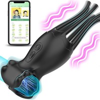 Jouet vibrant 2-en-1 pour hommes, 9 modes de vibration, entraîneur de gland, plaisir pénien, application mobile, tentacule, entraînement 360° enveloppant, écologique