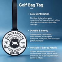 Étiquette de bagage de golf métallique tendance avec sangle réglable en cuir PU, personnalisable, écologique et durable pour souvenirs de voyage et cadeaux