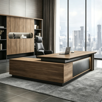 Bureau de direction de luxe moderne en bois avec tiroir, mobilier de bureau pour PDG