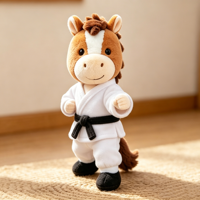 Peluche de lutteur, jouet d'arts martiaux (Judo, Karaté), mascotte sportive personnalisable avec logo, cadeau promotionnel