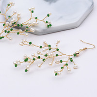 Boucles d'oreilles pendantes en argent sterling faites à la main, motif arbre bohème, perles d'eau douce, design branche d'arbre pour mariage