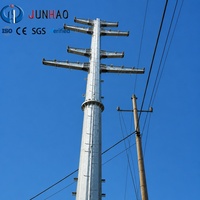 Poteaux électriques en acier galvanisé, poteaux en acier pour lignes de transmission aériennes, pour l'électrification rurale, réseau de distribution d'énergie