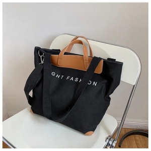 Free Design Eco Friendly <b>Canvas</b> <b>Tote</b> Bags with Embroidery Printed Logo Open Closure Two Straps Unisex Large Capacity - Product Image 2