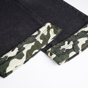 Jeans en denim à jambe droite pour homme avec poche camouflage et détails sur les revers, adapté aux occasions décontractées, au hip-hop de rue et à la culture Y2K - Product Image 6