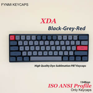 <span class=keywords><strong>DOLCH</strong></span> Fynmi ISO ANSI diseño XDA perfil Keycaps 9,0mm alto negro gris rojo PBT tinte sublimación Keycaps para teclado mecánico - Product Image 1