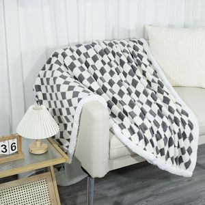 3D Jacquard Cationic Rhombus Design <b>Grey</b> Sherpa Fleece Blanket <b>for</b> Home Fuzzy Soft Cozy Thick Warm Customized <b>Throw</b> Blanket - Product Image 3