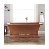 Décoration d'hôtel de luxe baignoire autoportante antique en cuivre pour salle de bain baignoire en cuivre bronze à vendre