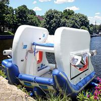 Catamaran électrique flottant de luxe étanche à l'air avec moteur bateau gonflable pour les fêtes de famille ponton flottant