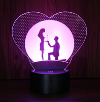Anime d'illusion 3D personnalisé styles de saint-valentin