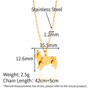 Collana con Ciondolo a Forma di Gatto, Cucciolo o Corgi in Acciaio Inossidabile 316L Chris April, Gioiello Regalo per Donne - Product Image 4