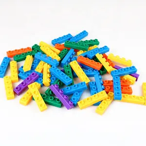 De gros bloc 53 mm-Jeu de construction basique en plastique ABS 1x4, blocs de 4 points, jouets créatifs, pièces détachées, DIY