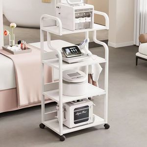 Modern Gold White Salon Trolley Removable Beauty Makeup Storage Hair Salon Trolley <b>Cart</b> <b>Tool</b> Cabinet - Product Image 2
