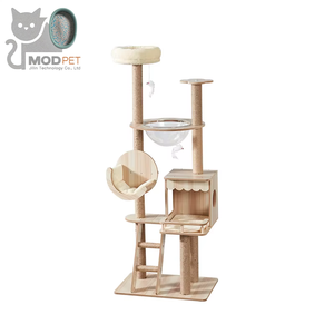 Hot-Selling Sechs-Schicht umwelt freundliche moderne Holz katze Klettergerüst Kratz baumhaus für erwachsene Katzen Katzenstreu Automatische Box - Product Image 1