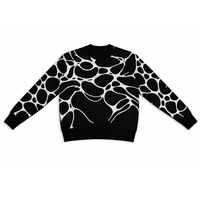 Pull jacquard personnalisé à motif abstrait pour homme – Chandail d'hiver décontracté en coton tricoté – Haut tricoté personnalisé pour homme