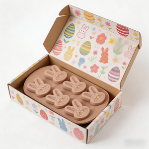 Moule en silicone à 6 cavités en forme <span class=keywords><strong>de</strong></span> lapin, antiadhésif, pour gâteaux, biscuits, <span class=keywords><strong>chocolat</strong></span>, bonbons, glaçons, cupcakes - Product Image 3