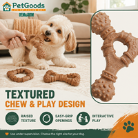 Jouet à mâcher pour chien en bois et plastique, anneau texturé pour soins dentaires, boomerang pour chiens de petite et moyenne taille, jouet d'entraînement pour animaux de compagnie