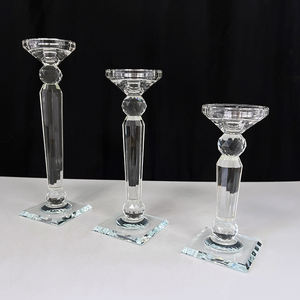 Portacandele di vetro all'ingrosso romantico per la decorazione della tavola di nozze MH-9376 - Product Image 3