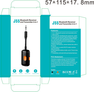 Receptor Transmisor Bluetooth Inalámbrico <span class=keywords><strong>de</strong></span> Larga Duración HG, Conversor <span class=keywords><strong>de</strong></span> <span class=keywords><strong>Audio</strong></span> Bluetooth para Avión - Product Image 2