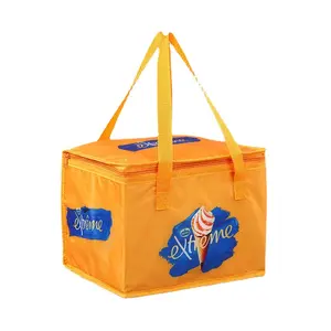 에코 친화적 인 오렌지 대형 얼음 열 음식 배달 지퍼 옥스포드 천 점심 쿨러 가방 단열 피크닉 가방