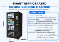 Distributeur automatique intelligent sur pied avec écran tactile de 10,1 pouces et conception réfrigérée pour snacks, boissons et boissons froides en vente au détail publique