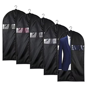 <span class=keywords><strong>Housse</strong></span> de <span class=keywords><strong>vêtement</strong></span> portable noire non tissée 60*110 cm avec fermetures éclair pour rangement et voyage, <span class=keywords><strong>housse</strong></span> lavable pour T-shirts, vestes, costumes, manteaux - Product Image 2
