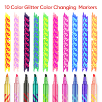 Stylos marqueurs à double pointe Joycat, changeant de couleur, avec paillettes, jouets éducatifs en plastique pour les enfants de 2 ans et plus, pour le bricolage, le dessin, la création de cartes, fournitures artistiques