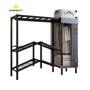 Armoire Pliante Moderne en Métal avec Rideaux Anti-Poussière Coulissants pour Chambre à Coucher, Hôtel, Petit Appartement, Enfants - Product Image 2